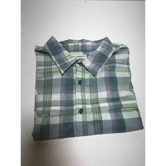 Magellan 3XL Men’s Green Plaid Short Sleeve Shirt Outdoors Gorp Core Plus Size - Picture 11 of 11